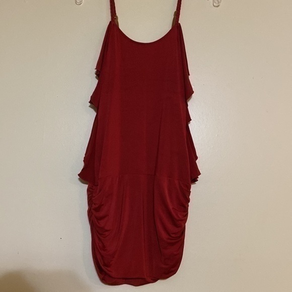 KOUTURE By Kimora Mini Cocktail Evening Dress Red Sleeveless Size Medium - Picture 4 of 12